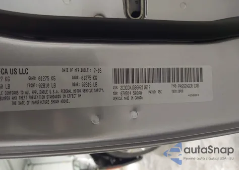 2016 Dodge Charger Sxt from USA, damaged, VIN 2C3CDXJG9GH211617